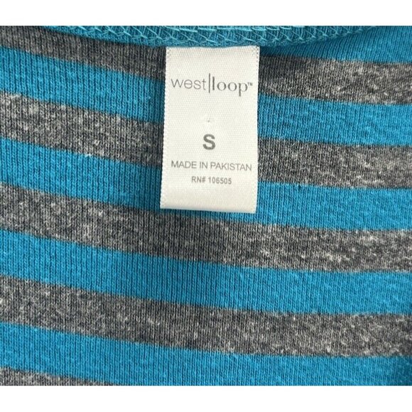 West Loop Women’s Striped Long Dress Size S Color Blue Gray - Picture 9 of 9